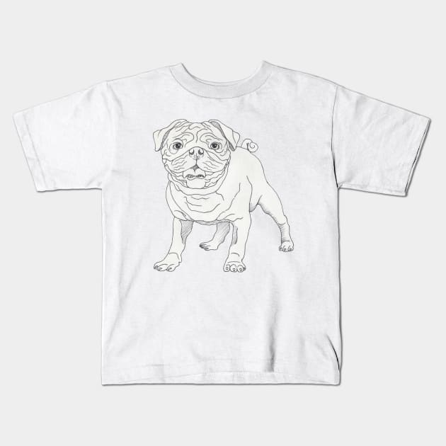 Smiley Pug Kids T-Shirt by DILLIGAFM8